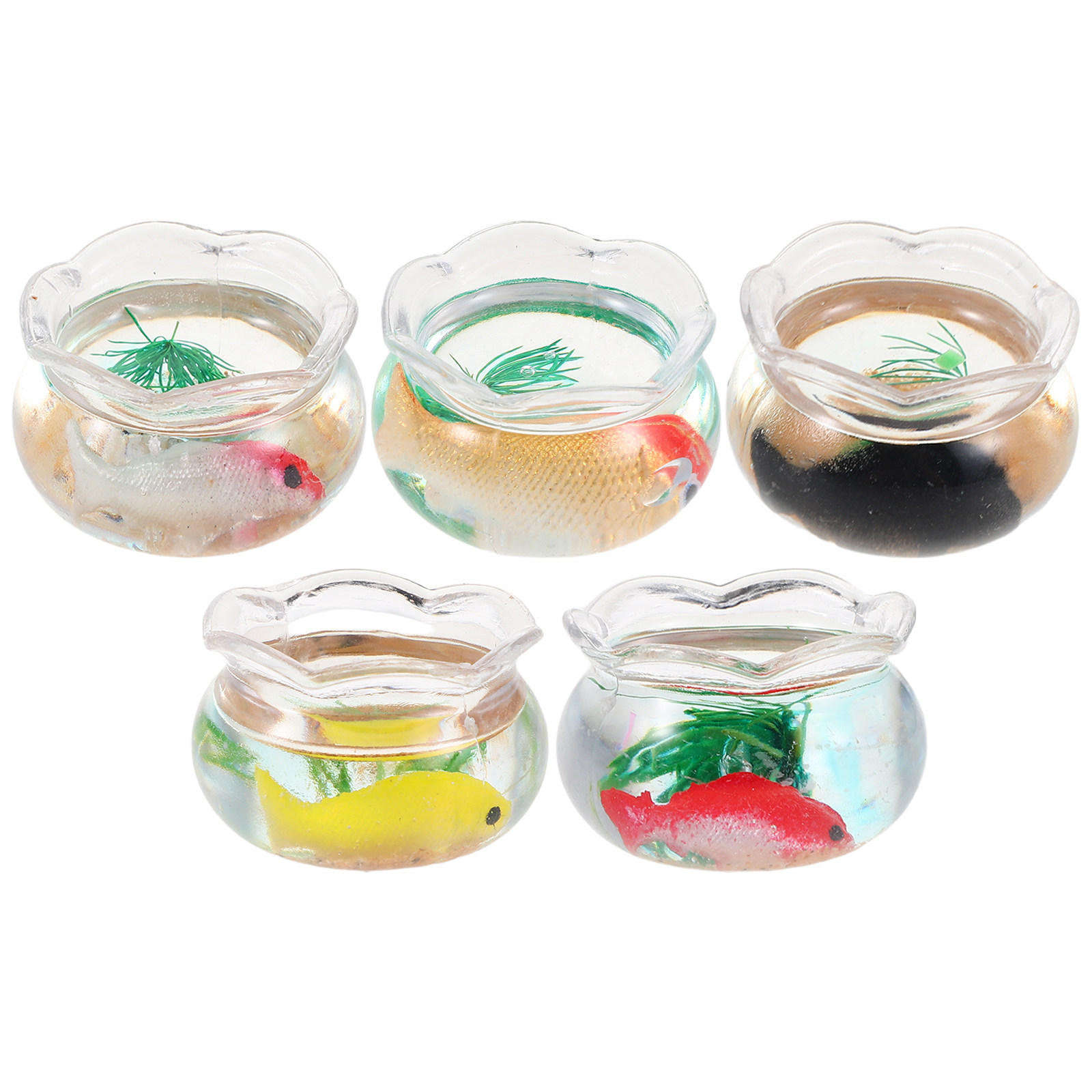 5 pièces de mini aquariums ron - Fish Toy In Aquarium avis et prix